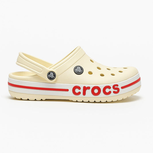 Crocs Comfort Slides Iconic-Style – Classic White Red Edition